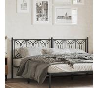 vidaXL Metal Replace Headboard Black 200 cm