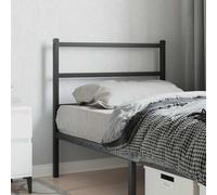 vidaXL Metal Replace Headboard, Bed Header for Bedroom Guest Room, Bed Headboard with Metal Legs, Tall Headboard for Single Bed, Black 90 cm