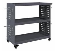 vidaXL Metal Tool Trolley Anthracite 75 x 35 x 73 cm Industrial Design Lockable