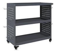 vidaXL Metal Tool Trolley Anthracite 75 x 35 x 73 cm Industrial Design Lockable