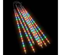 vidaXL Meteor Lights - 8 pcs 50 cm Indoor Outdoor LED Lights, Colourful 288 SMD LEDs, Energy Saving, Weather Resistant, Suitable for Parties and Street Decoration'
