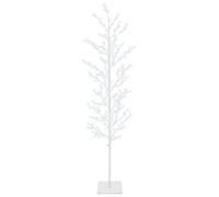 vidaXL Micro Birch Christmas Tree White 20 x 20 x 180 cm Steel
