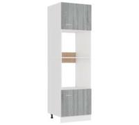 vidaXL Microwave Cabinet Grey Sonoma 60x57x207 cm Engineered Wood cupboard
