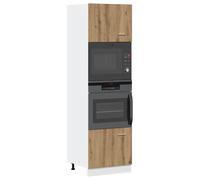 vidaXL Microwave Cabinet Lyon Artisan Oak 60x57x207 cm Engineered Wood, Brown