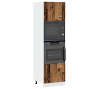 vidaXL Microwave Cabinet Lyon Old Wood 60x57x207 cm Engineered Wood