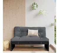 vidaXL Middle Sofa Black 120x80 cm Solid Wood Pine