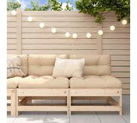 vidaXL Middle Sofas with Cushions 2 pcs Solid Wood Pine 02 UK HOT
