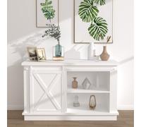 vidaXL Mini Sliding Cabinet Door Kit Carbon Steel White 122cm, White