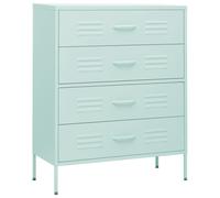 vidaXL Chest of Drawers Mint Steel Living Room Sideboard Side Storage Cabinet