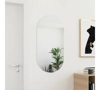 vidaXL Frameless Oval Wall-Mounted Mirror in White - 100x50 cm Home Decor for Bedroom, Living Room, or Dressing Room