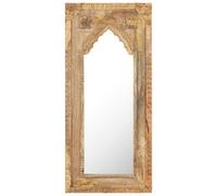 vidaXL Wall-Mounted Mango Wood Mirror - Hand-Carved Bohemian Style Decorative Wall Mirror - Ideal for Bathroom, Bedroom or Living Room'