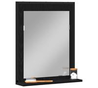 vidaXL Mirror Black oak 50 x 12 x 60 cm Glass and Engineered Wood, Modern Rectangular Wall Mirror, Durable Glass, Space Saving Decorative, Engineered Wood Frame Home Decor