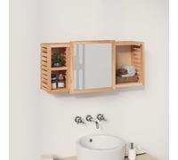 vidaXL Solid Wood Walnut Mirror Cabinet Wooden Bathroom Vanity Unit Cabinet