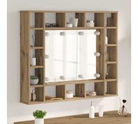 vidaXL Mirror Cabinet Artisan oak 91 x 15 x 76.5 cm Engineered wood