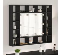 vidaXL Mirror Cabinet Black Oak 91 x 15 x 76.5 cm Engineered Wood