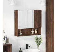 vidaXL Mirror Cabinet Brown Oak 59 x 17 x 55 cm Engineered Wood