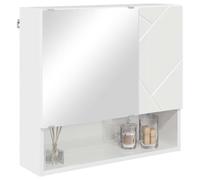 vidaXL Mirror Cabinet High Gloss White 59 x 17 x 55 cm Engineered Wood