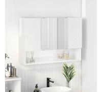 vidaXL Mirror Cabinet High Gloss White 80 x 17 x 55 cm Engineered Wood