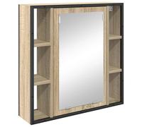 vidaXL Mirror Cabinet Sonoma Oak 60 x 16 x 60 cm Engineered Wood, Bathroom Mirro