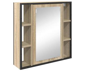 vidaXL Mirror Cabinet Sonoma Oak 60 x 16 x 60 cm Engineered Wood, Bathroom Mirro