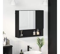 vidaXL Mirror Cabinet with Door Black 59 x 17 x 55 cm Engineered Wood