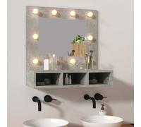 vidaXL Mirror Cabinet with LED Concrete Grey 60x31.5x62 cm