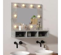 Vidaxl Mirror Cabinet With Led Concrete Grey 60X31.5X62 Cm