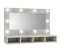 vidaXL Mirror Cabinet with LED Concrete Grey 90x31.5x62 cm, Grey