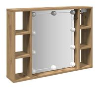 vidaXL Mirror Cabinet with LED Cosmetic Mirror Artisan Oak Engineered Wood