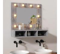 vidaXL Mirror Cabinet with LED Grey Sonoma 60x31.5x62 cm, Grey