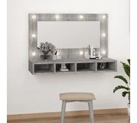Vidaxl Mirror Cabinet With Led Grey Sonoma 90X31.5X62 Cm