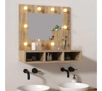 vidaXL Mirror Cabinet with LED Sonoma Oak 60x31.5x62 cm
