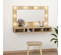 vidaXL Mirror Cabinet with LED Sonoma Oak 90x31.5x62 cm UK
