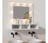 vidaXL Mirror Cabinet with LED White 60x31.5x62 cm, White