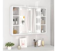 Vidaxl Mirror Cabinet With Led White 76X15X55 Cm