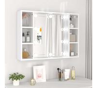 Vidaxl Mirror Cabinet With Led White 76X15X55 Cm