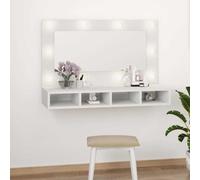 vidaXL Mirror Cabinet with LED White 90x31.5x62 cm