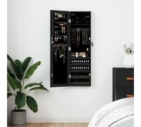 vidaXL Mirror Jewellery Cabinet Wall Mounted Black 30x8.5x106 cm