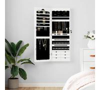 vidaXL Mirror Jewellery Cabinet Wall Mounted White 37.5x10x106 cm