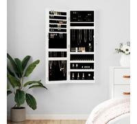 vidaXL Mirror Jewellery Cabinet Wall Mounted White 37.5x10x106 cm, White