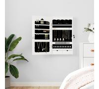 vidaXL Mirror Jewellery Cabinet Wall Mounted White 37.5x10x67 cm