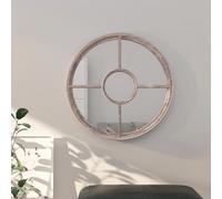 Round Wall Mirror Sand Iron Frame Glass 40cm Antique Rustic Eco Indoor 4cm Depth