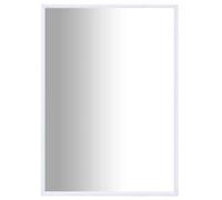 vidaXL Mirror White 70x50 cm: Minimalist Style Decorative Wall-mounted Mirror, Straight-edge Design, Made of Durable PVC, Suitable for Bedroom or Bathroom