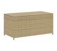 vidaXL Mix Beige Garden Storage Box - 190L Poly Rattan Shed Deck Box with Water- Liner, UV-, Outdoor/Patio Furniture