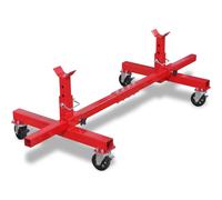 vidaXL Mobile Axle Stand 4 Wheels Red Car Van Caravan Vehicle Garage Tool