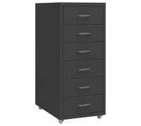 vidaXL Mobile File Cabinet Anthracite Metal Office Storage File Filing Cabinet