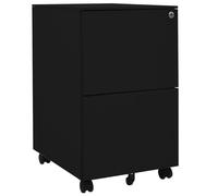 vidaXL Mobile File Cabinet Black Steel Office Filing File Storage Cabinet