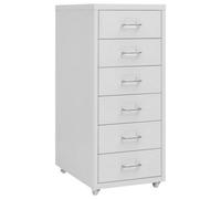 vidaXL Mobile File Cabinet Grey Metal Home Office Storage File Filing Cabinet
