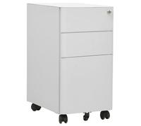 vidaXL Mobile File Cabinet Light Grey Steel Office Storage Filing Cabinet