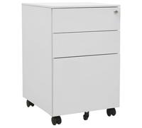 vidaXL Mobile File Cabinet Light Grey Steel Office File Storage Filing Cabinet